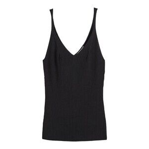 H&M Rib-knit Tank Top in Black - Size Small